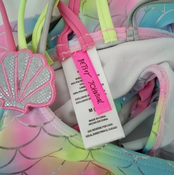 Betsey Johnson bikini swimsuit metallic mermaid seashells 2020 Collection M 10 - Picture 2 of 10